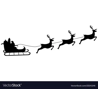 Обои на рабочий стол Дед Мороз в санях с оленьей упряжкой в небе над  снежной природой, обои для рабочего стола, скачать обои, обои бесплатно