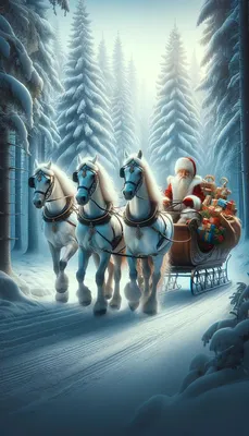 Раскраска Дед Мороз и Снегурочка в санях распечатать или скачать