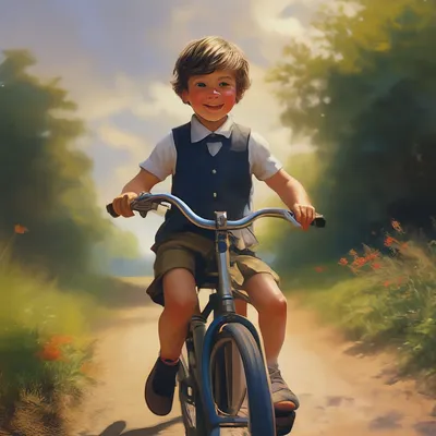 Ребенок на велосипеде рисунок - 62 фото