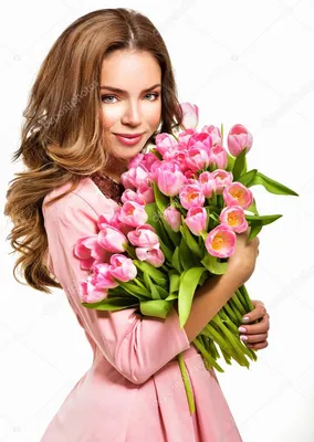 Скачать - Женщина с букетом цветов весны — стоковое изображение | Mulheres  modelos, Revenda de produtos, Modelos