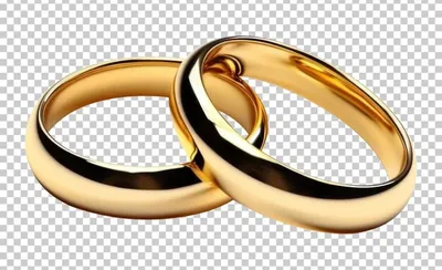 Обручальные кольца из золота на прозрачном фоне | Премиум PSD Файл
