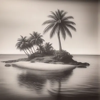 Мультяшный остров с пальмами - 64 фото