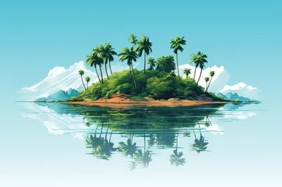 Море солнце пальма рисунок - 65 фото