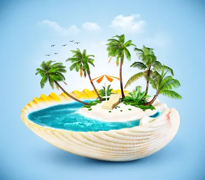 Пустынный тропический остров с пальмой 3D Модель $59 - .3ds .blend .c4d  .fbx .ma .obj .max - Free3D