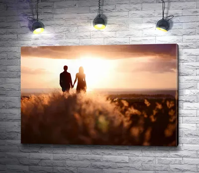 Вятские картины на холсте \"Пара, любовь, закат, объятия\" на подрамнике /  декор для дома / интерьер / на стену | AliExpress