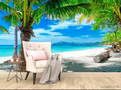 Фотообои Пляж с пальмами», (арт. 6955) - купить в интернет-магазине  Chameleon