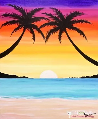 Солнце пляж рисунок - 66 фото