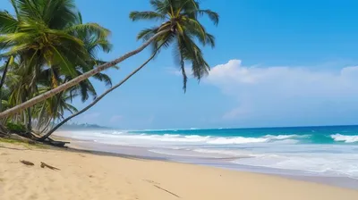 Фотообои Пляж и пальма на стену. Купить фотообои Пляж и пальма в  интернет-магазине WallArt