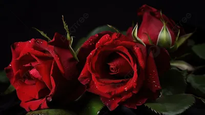 Красная роза на чёрном фоне - обои на рабочий стол