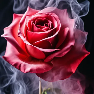 Фото Темно - красная роза на черном фоне