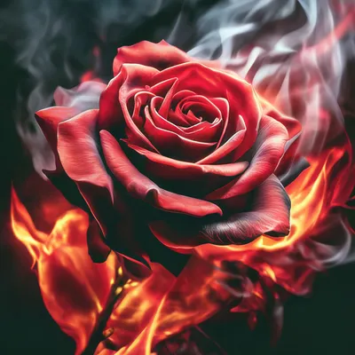 Картинка Розы цветок на черном фоне