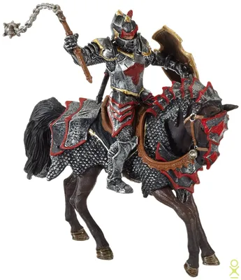 Рыцарь на коне с мечом и щитом на голове. | Премиум Фото