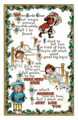 Открытки - поздравления с Рождеством на английском языке | Christmas  postcard, Vintage santas, Vintage christmas