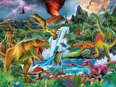 300 Piece Jigsaw Puzzle - Dinosaurs – White Mountain Puzzles