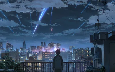 wallpaper for desktop, laptop |  aw28-yourname-night-anime-sky-illustration-art