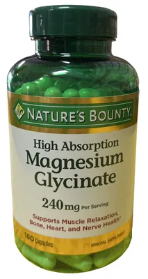 Nature's Bounty High Absorption Magnesium Glycinate, 240mg (180 Count) -  Walmart.com