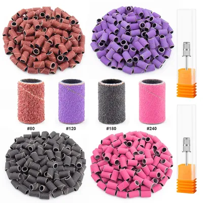 Sanding Bands for Nail Drill Nail Sanding Bands Professional Sanding bit  Nails 240 Pieces 4 Color