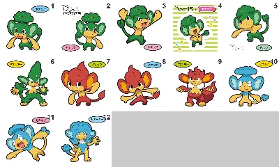 511, 512, 513, 514, 515, 516 Pansage, Simisage, Pansear, Simisear, Panpour,  Simipour Pan Stickers Pokemon – Splash's Pan Sticker Shop