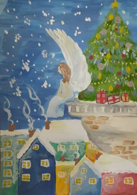 Раскраска Ангел и Рождество Христово распечатать или скачать