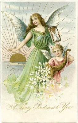 Рождественская открытка с ангелочком - 75 фото