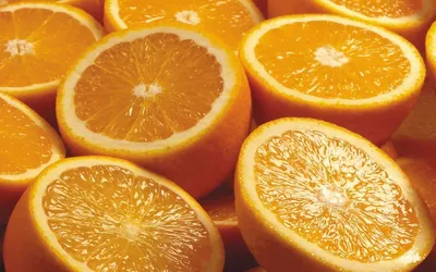 Обои на рабочий стол Яркие позитивные фрукты, разрезанные апельсины, обои  для рабочего стола, скачать обои, обои бесплатно