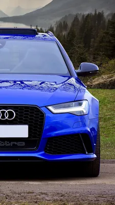 Обои на телефон audi rs6, audi, машина, синий, вид спереди - скачать  бесплатно в высоком качестве из категории \"Машины\"