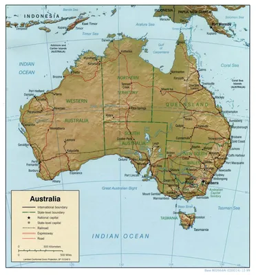 Коренных жителей Австралии - карта коренных жителей Австралии (Австралия и  Новая Зеландия - Океания)