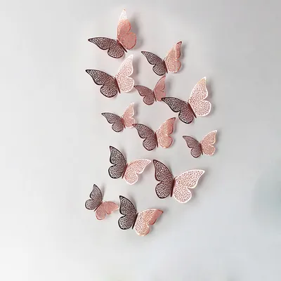 Наклейка 3D Бабочки Бронза 12 штук, 3D наклейки, декоративные наклейки на стену  бабочки 12 шт., интерьерные наклейки на стену, на потолок купить по  выгодной цене в интернет-магазине OZON (290196337)