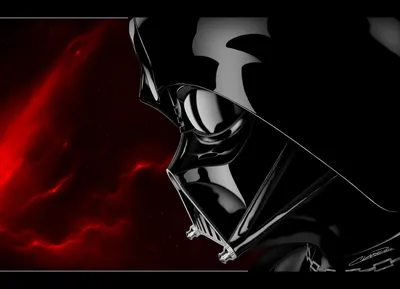 Обои на рабочий стол Дарт Вейдер / Darth Vader из Звездных войн / Star Wars  на черном фоне, обои для рабочего стола, скачать обои, обои бесплатно