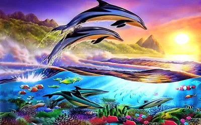 дельфины прыгают по волнам Фото Фон И картинка для бесплатной загрузки -  Pngtree