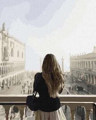 Картина по номерам \"Девушка на балконе\"