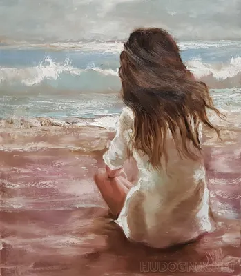 Картинки девушка, в рубашке, берег моря, прибой, смотрит,в даль,красиво -  обои 1680x1050, картинка №148939