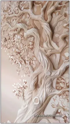 Барельеф Дерево из гипса интерьер | Роспись стен в Одессе