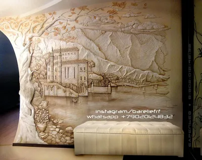 Изготовление барельефа, гипсового панно на стене на заказ в Москве, цены за  м2