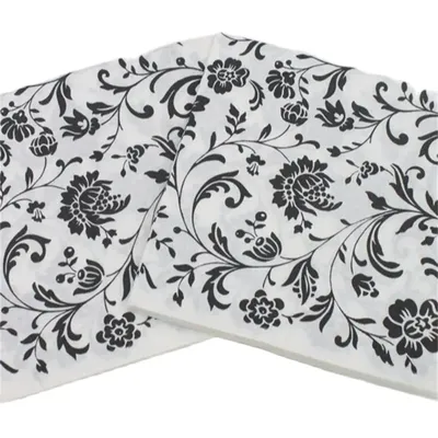 33 см 20 шт./лот бумажные салфетки с белыми цветами на черном фоне Декупаж  Салфетки винтажные салфетки для вечерние носовой платок украшение |  AliExpress
