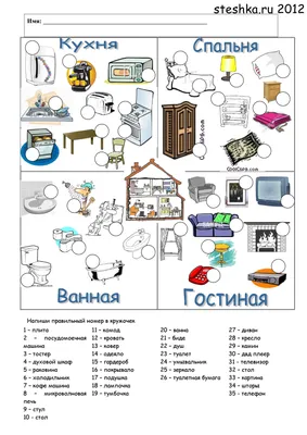 Раскраска Мебель Распечатать бесплатно