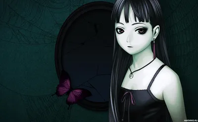 Рисунок черноволосой девушки эмо в стиле аниме — Авы и картинки