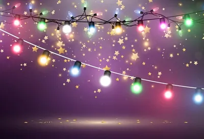 Рождественские лампочки гирлянды на прозрачном фоне вектор плакаты на стену  • плакаты гирлянда, веселый, строка | myloview.ru