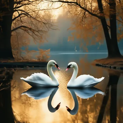 Лебеди на озере - красивые фото