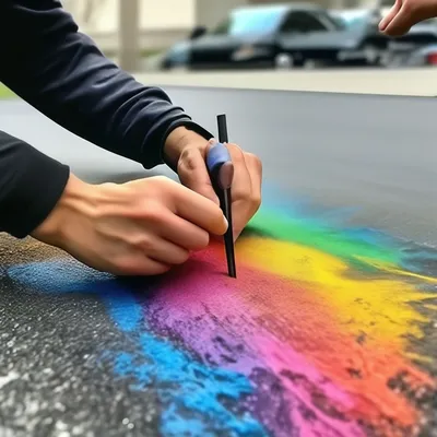 Рисование цветными мелками на асфальте - МБОУ СОШ р. п. Евлашево