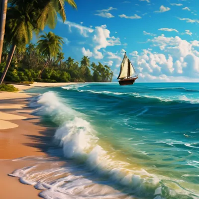Картинки море пальмы фото