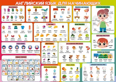 Постер в детскую АНГЛИЙСКИЙ ЯЗЫК купить в интернет-магазине POSTERMARKT