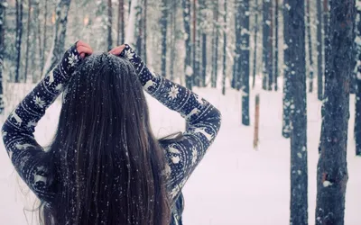 Блондинка со спины зимой (Много фото) - treepics.ru