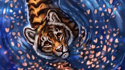 Тигр в цветах - 75 фото