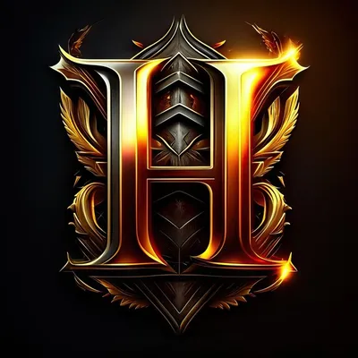 Роскошный логотип буквы h в золоте | Премиум Фото
