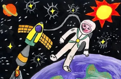 Праздник день космонавтики рисунок (49 фото) » рисунки для срисовки на  Газ-квас.ком