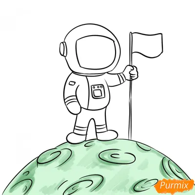 Космонавт рисунок простой для детей (49 фото) » Рисунки для срисовки и не  только
