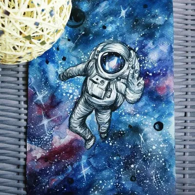 Легкие рисунки на день космонавта - 63 фото