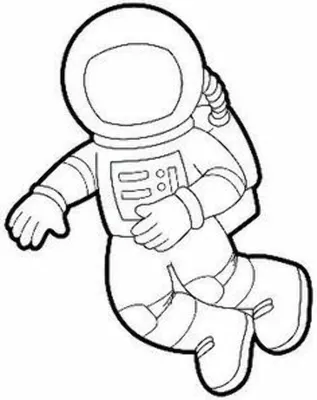 Картинка космонавт в полете ❤ для срисовки