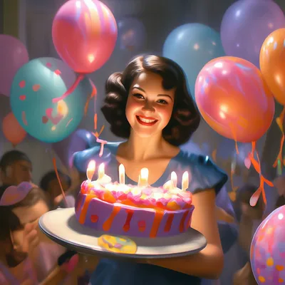 Картинка с поздравлением женщине на день рождения